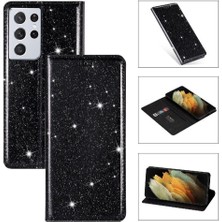 Manyi Mall Samsung Galaxy S21 Için Glitter Flip Case Ultra 5g Flip Case Cüzdan Pu (Yurt Dışından)