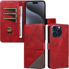 BDT Boutique Elmas Dikiş Deri ile IPhone 15 Pro ve Kart Yuvası Için Flip Case (Yurt Dışından)