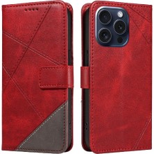 BDT Boutique Elmas Dikiş Deri ile IPhone 15 Pro ve Kart Yuvası Için Flip Case (Yurt Dışından)