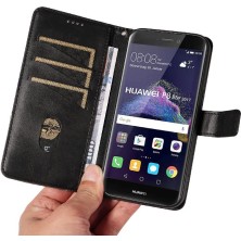 Manyi Mall Elmas Dikiş ve Kart Yuvası Deri ile Huawei P9 Lite Için Flip Case (Yurt Dışından)