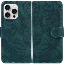 BDT Boutique IPhone 16 Için Flip Case Pro Max Kabartmalı Sevimli Kaplan Kickstand Koruyucu (Yurt Dışından)