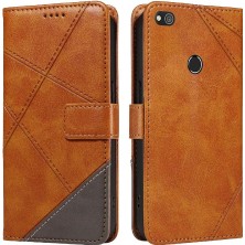 Manyi Mall Elmas Dikiş ve Kart Yuvası Deri ile Huawei P9 Lite Için Flip Case (Yurt Dışından)