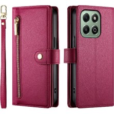 Manyi Mall Onur X6B Kickstand Cüzdan Bölmesi Bilek Kayışı Kartı Için Flip Case (Yurt Dışından)