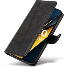 BDT Boutique Xiaomi Poco X6 Pro 5g Için Filp Durumda Preslenmiş Pu Deri Ayrılabilir Siyah (Yurt Dışından)