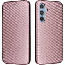 BDT Boutique Samsung Galaxy M35 Manyetik Karbon Fiber Deri Için Flip Case Folio Kapak (Yurt Dışından)