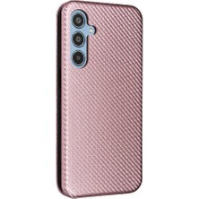 BDT Boutique Samsung Galaxy M35 Manyetik Karbon Fiber Deri Için Flip Case Folio Kapak (Yurt Dışından)