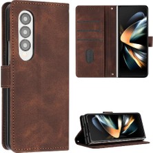 Manyi Mall Samsung Galaxy Z Için Flip Case Fold 4 5g Kart Ekleme Cüzdan Pu Deri (Yurt Dışından)