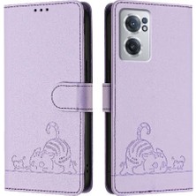 BDT Boutique Oneplus Nord Ce 2 5g Kedi Rfıd Cüzdan Kapak Çevirin Kart Yuvası Tutucu (Yurt Dışından)