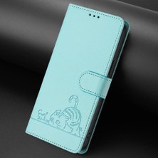 BDT Boutique Oneplus 9 Için Kılıf Cüzdan Kapak Çevirin Kart Yuvası Tutucu Kickstand Kedi Rfıd (Yurt Dışından)