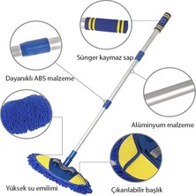 Polham Mikrofiber Teleskopik Saplı Ayarlanabilir Kuru Islak Araç Yıkama Fırçası, Oto Temizleme Fırçası