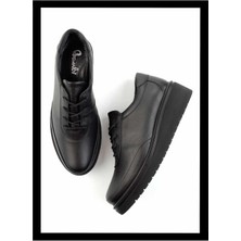 Bambi Siyah Hakiki Deri Kadın Casual Ayakkabı K01465090403