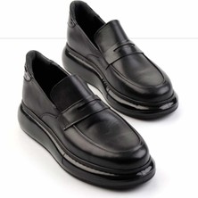 Bambi Siyah Napa Hakiki Deri Erkek Loafer Ayakkabı E01323067043
