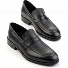 Bambi Siyah Hakiki Deri Erkek Klasik Ayakkabı E01630305403