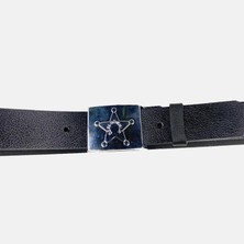 Frosty Manda Deri Özel Güvenlik Erkek Pantolon Kemeri Siyah Özel Güvenlik Yazılı Tokalı En 4cm
