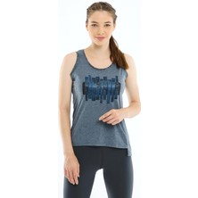 Maraton Regular Kadın Atlet Yaka  Kolsuz Açık Lacivert Atlet 19864