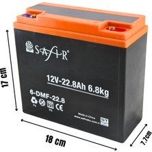 Safir 12 V - 22.8 Ah Grafen Akü - 2'li Set