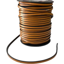LN Leather Gerçek Deri Ip - Deri Sırım - Deri Biye - 3x5 mm Deri Ip - Özel Silikon Kenar Boyalı 50 Metreh