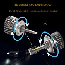 Furens Hyundai Accent Admira 1999-2006 Uzun-Kısa Far Uyumlu Şimşek Etkili LED Xenon Pro Series H4