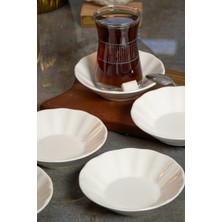 Heda Porselen Acem Porselen Çay Tabağı 6'lı 11CM Kırık Beyaz
