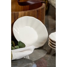 Heda Porselen Acem Porselen Çay Tabağı 6'lı 11CM Kırık Beyaz