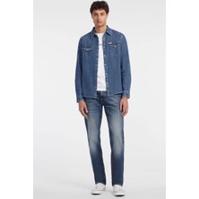 Guess Erkek Mavi  Slim  Uzun  Kol Denim Gömlek