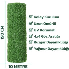 Konak Tel Çit Sistemleri 1 Adet 10 Metre Çim Çit ve 5 Adet Panel Çit Direği Yeşil Aksesuarlar Dahil