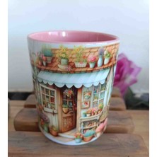 Mugs And Love Çiçekçi Md2 Vintage Baskı Büyük Boy Kupa