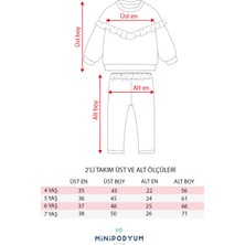 Minipodyum Uzun Kollu  Pamuk Sweat Alt Üst Kız Çocuk Ikili Taytlı Takım 4-7 Yaş