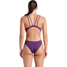 Swimsuit Tech Multi Solid Kadın Mor Yüzücü Mayosu 008054901