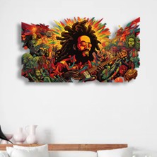 Steel Art Dec Bob Marley'nin Renkli Dünyası - Metal Tablo