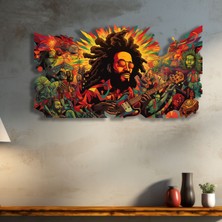 Steel Art Dec Bob Marley'nin Renkli Dünyası - Metal Tablo