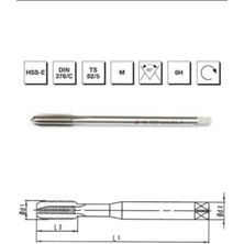 Makina Takım Hsse Dın 374/C 35 Helis Makina Kılavuzu M22X2-MTE B00105790658