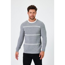 Alexandergardı Bisiklet Yaka Çizgili Regular Fit Kazak (E24-EZE-04)