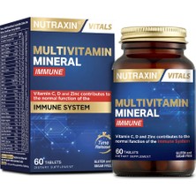 Nutraxin Multivitamin Mineral Immune Complex 60 Tbl - Magnezyum, C, D, Zinc, Demir, B12, Kolin, Iyot