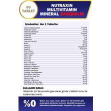 Nutraxin Multivitamin Mineral Immune Complex 60 Tbl - Magnezyum, C, D, Zinc, Demir, B12, Kolin, Iyot