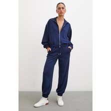 Never More  Fermuarlı Sweatshirt Lacivert