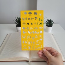 Karmelom Studio Bullet Journal Montessori Seyahat ve Doğal Yaşam Simgeleri Şablon Cetvel