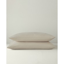 English Home Pure Pamuklu 2'li Yastık Kılıfı 50X70 cm Kahve Köpüğü