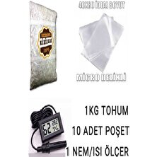 Tohumcu Kikizade İstiridye Mantarı Başlangıç Seti ( 1 kg Tohum ve Nem Ölçer + 10 Adet Micro Delikli Torba)