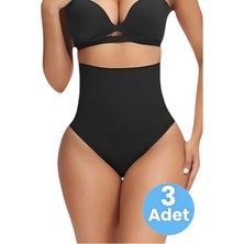 Tezzgelsin Kadın Dikişsiz Yüksek Bel Karın Toparlayıcı String Korse 3'lü Set