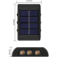 Hobibahçem®6 Ledli Solar Güneş Enerjili Aplik Led, Dekoratif Duvar Gün Işığı LED