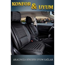 Kepmorpho Nissan x Trail Lüx Deri Oto Koltuk Kılıfı Ön Arka Takım Elit Serisi Siyah Beyaz