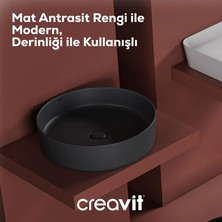 Creavit LP145 Loop 45 cm Set Üstü Çanak Lavabo Antrasit Mat