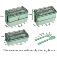 Yiyio 2 Katmanlı Taşınabilir Sızdırmaz Aperatif Öğle Yemeği Kutusu Çocuklar ve Öğrenciler Için Mikrodalga Çatal Bıçak Takımı Çatal ve Kaşık Seti Gıda Saklama Kabı Ofis (Yurt Dışından)