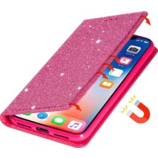 MY Boutique1 IPhone 12 Kart Tutucu Manyetik Kapatma Pu Deri Için Glitter Flip Case (Yurt Dışından)