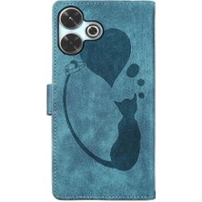 MY Boutique1 Xiaomi Poco M6 4g Için Flip Case Kabartmalı Sevimli Kedi Tutucu Kapak Cüzdan (Yurt Dışından)