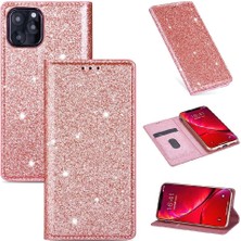 MY Boutique1 IPhone 12 Kart Tutucu Manyetik Kapatma Pu Deri Için Glitter Flip Case (Yurt Dışından)