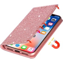 MY Boutique1 IPhone 12 Kart Tutucu Manyetik Kapatma Pu Deri Için Glitter Flip Case (Yurt Dışından)