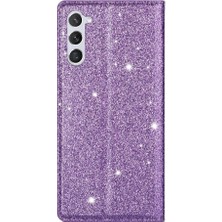 MY Boutique1 Samsung Galaxy S23 Için Glitter Flip Case Pu Deri Kart Tutucu Flip Case (Yurt Dışından)