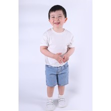 Mia Bambim Kot Şort Unisex Mavi